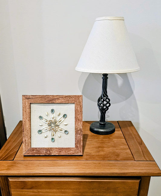 Blue Limpet & Tusk on Linen 7.5x7.5