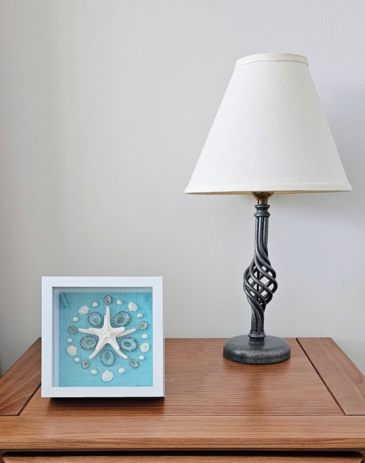 Starfish & Limpets on fabric 5.5x5.5