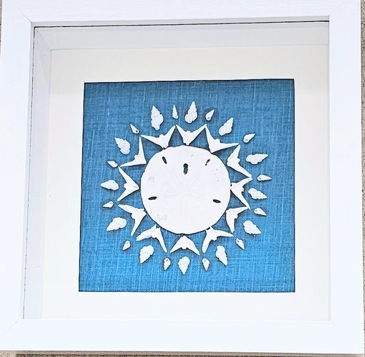 Sand Dollar & Doves on fabric 5.5x5.5