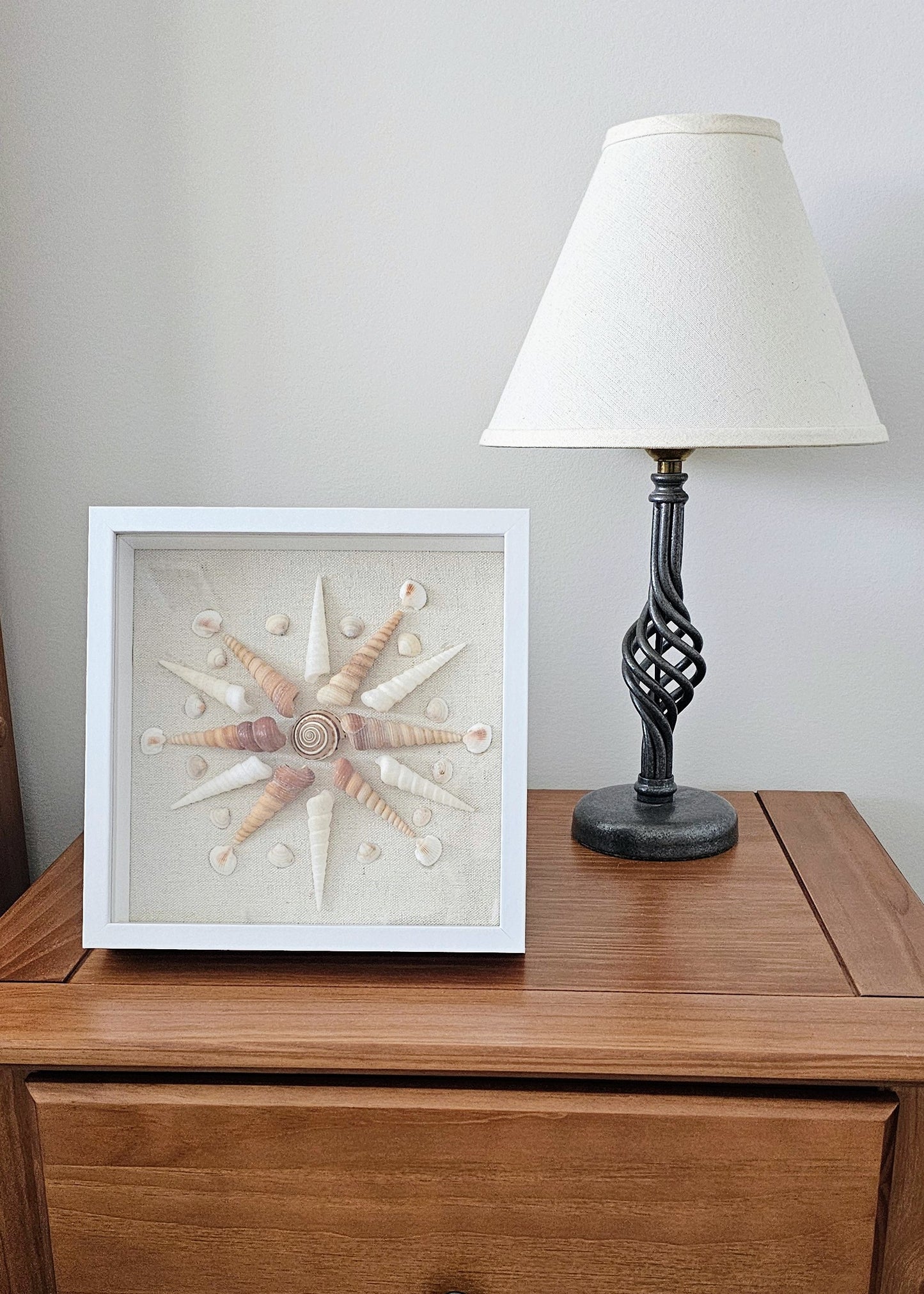 Turritella & Sundial on Linen 8.5x8.5